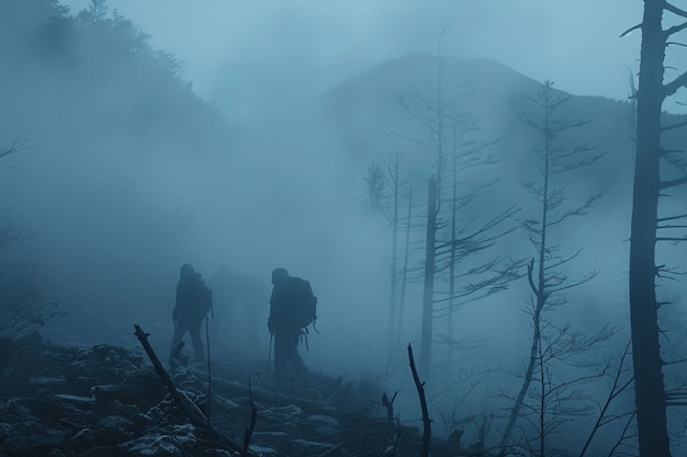 Aokigahara forest dark style