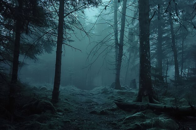 Aokigahara forest dark style