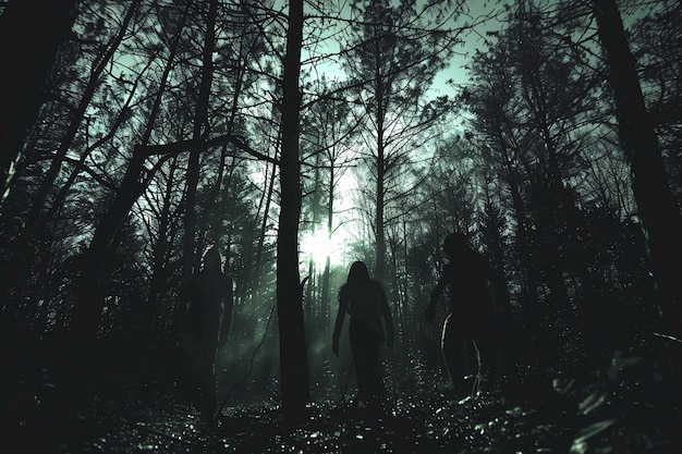 Free Photo aokigahara forest dark style