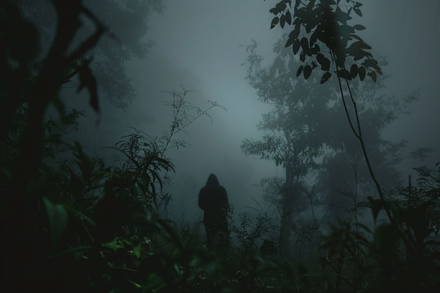 Aokigahara forest dark style