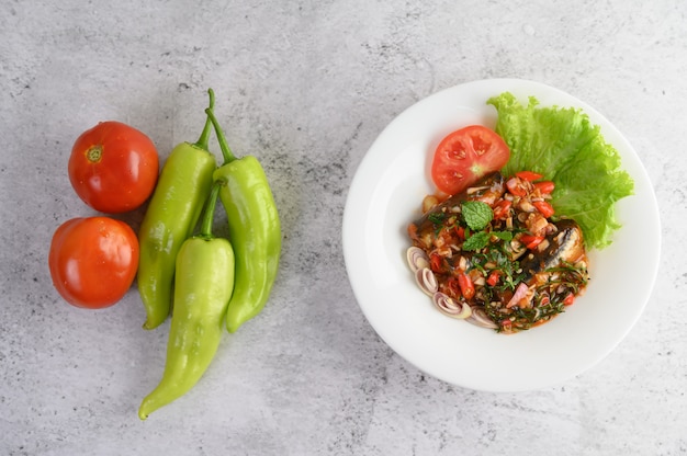 Free Photo appetizers with sardine in tomato sauce and spicy