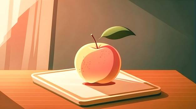 Free photo appetizing peach on a wooden surface generative ai