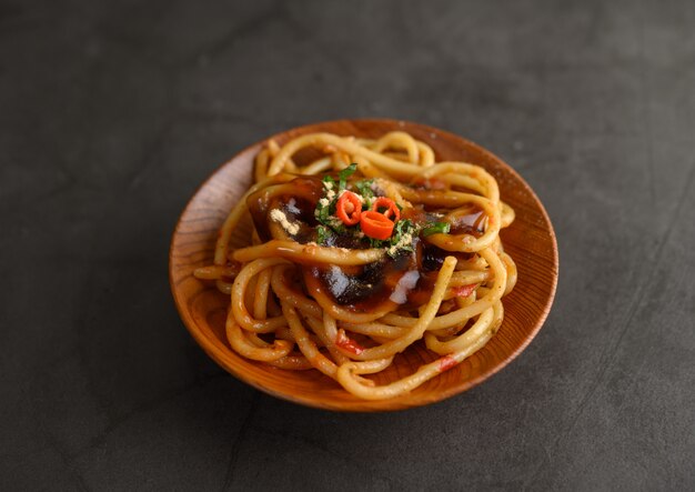 Appetizing spaghetti italian pasta with tomato sauce