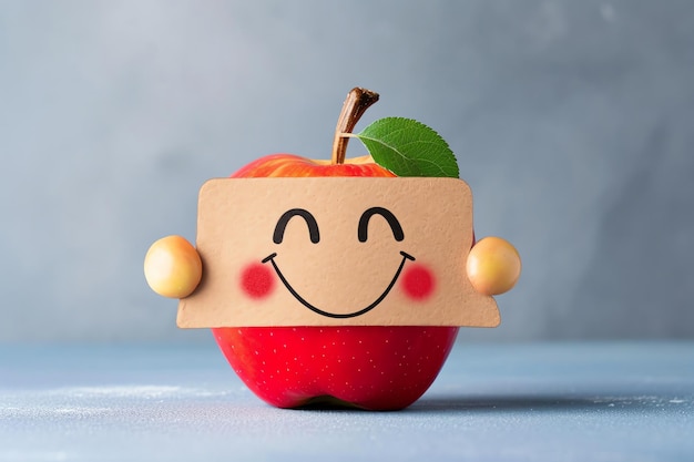 Free photo apple with a panel ai generated