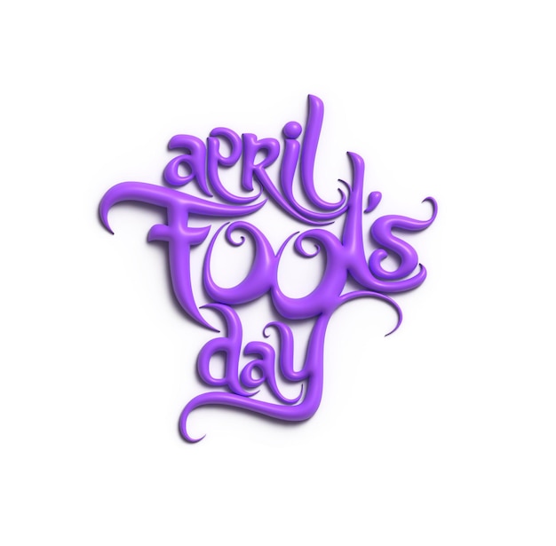 April Fools Day 3D Text Design Element