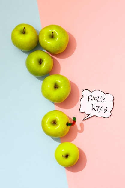 April fools day still life with apples