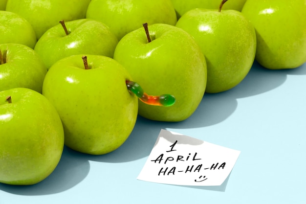 Free photo april fools day still life with apples