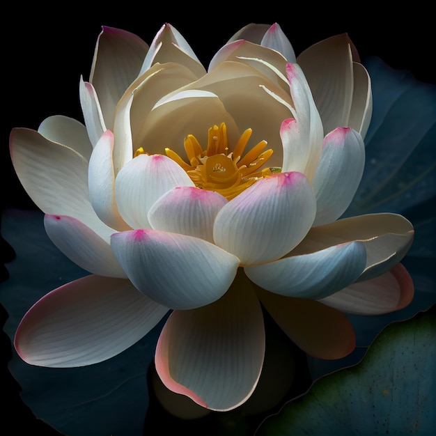 Free photo aquatic elegance meditates in tranquil lotus pond generated by ai