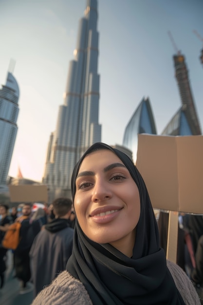 Free photo arab people demonstrating  together