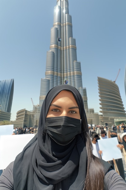 Free Photo arab people demonstrating  together