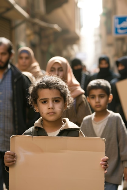 Free photo arab people demonstrating  together