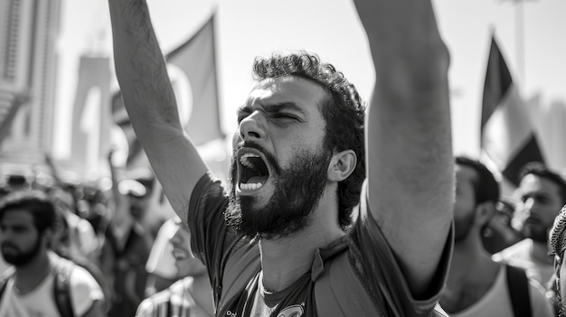 Free photo arab people demonstrating  together