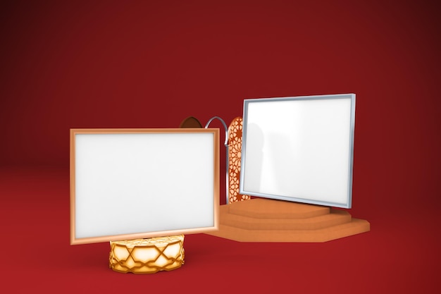 Free photo arabic frames perspective view