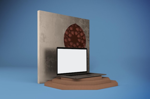 Free photo arabic laptop left side