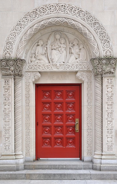 Arch stone door with beautiful pattern