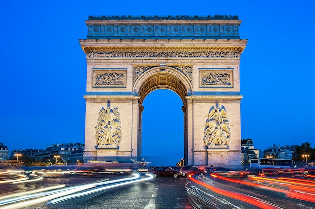 Arch of Triumph at night, Paris, France