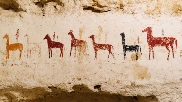 Free Photo archaeological cave paintings