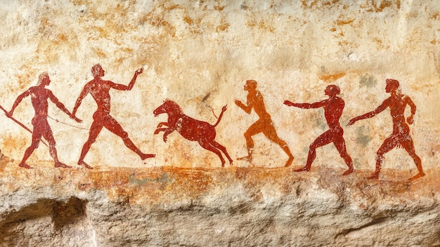 Archaeological cave paintings