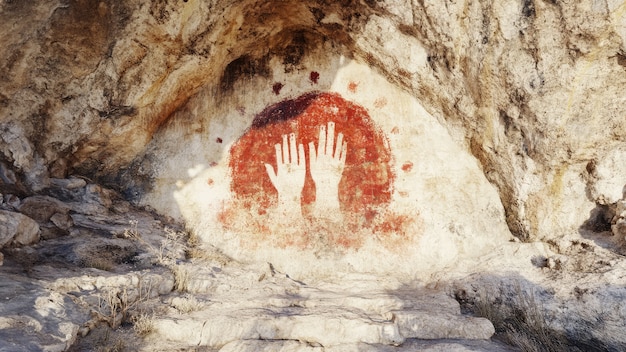 Free Photo archaeological cave paintings