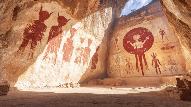 Archaeological cave paintings