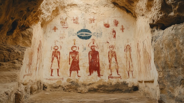 Archaeological cave paintings