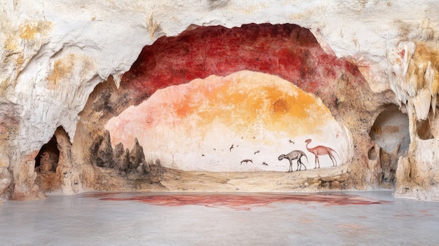 Free photo archaeological cave paintings