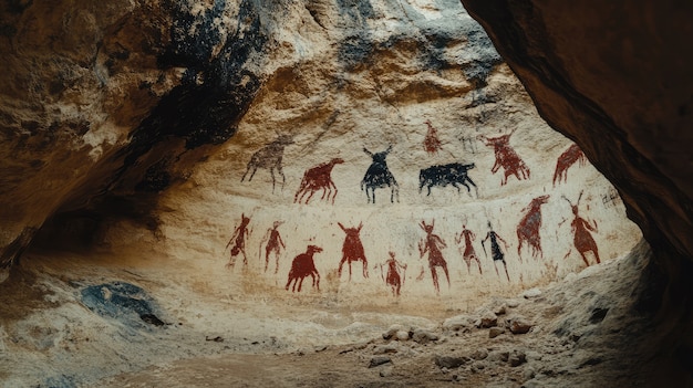 Archaeological cave paintings