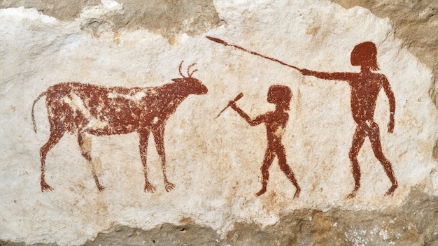 Free Photo archaeological cave paintings