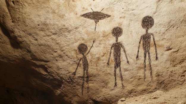 Free Photo archaeological cave paintings