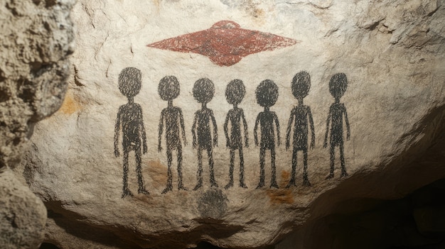 Free photo archaeological cave paintings