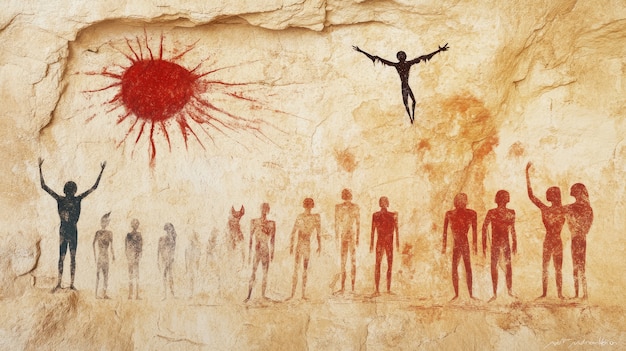 Free Photo archaeological cave paintings