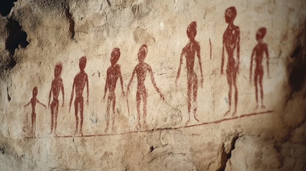 Free Photo archaeological cave paintings