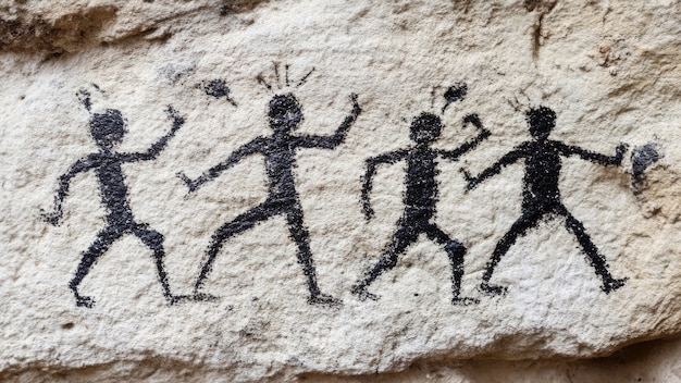 Free photo archaeological cave paintings