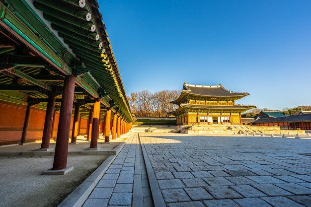 Architecture building Changdeokgung palace in Seoul city