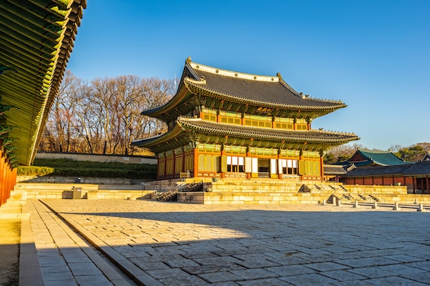 Architecture building Changdeokgung palace in Seoul city