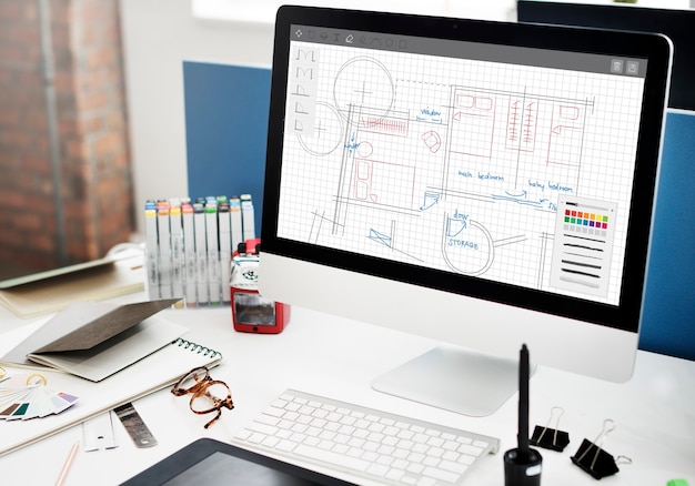 Architecture Plan Blueprint Layout Work Concept