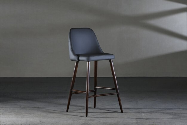 armless chair with a concave back, loft-style furniture