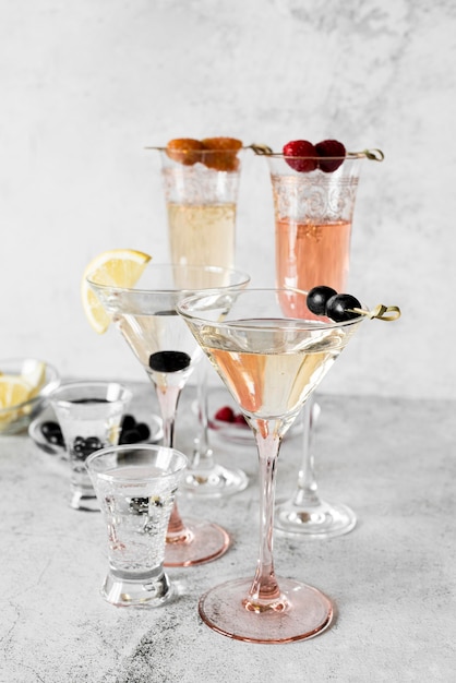 Free Photo arrangement of alcoholic beverage cocktails