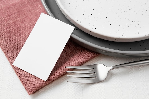 Arrangement of beautiful tableware on the table