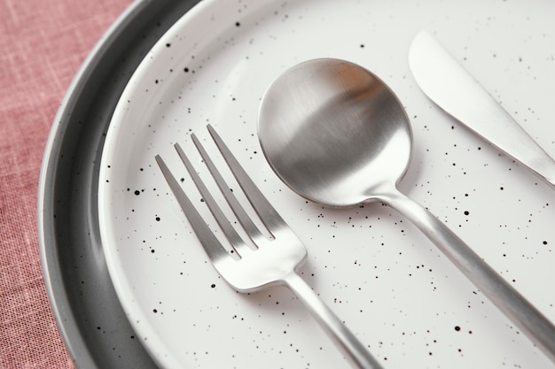 Arrangement of beautiful tableware on the table