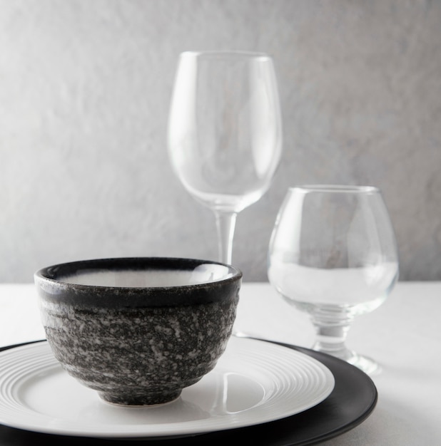 Free Photo arrangement of beautiful tableware on the table