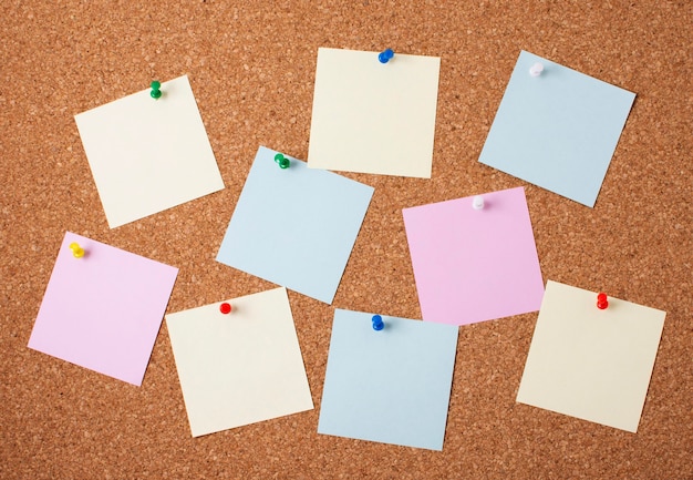 Free photo arrangement of blank sticky notes