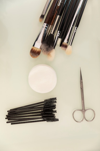 Free photo arrangement of brow microblading tools