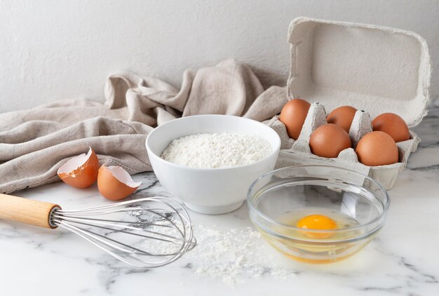 Arrangement of different ingredients for a delicious recipe