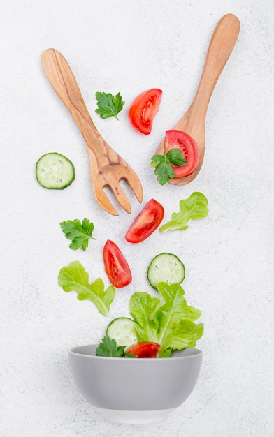 Free Photo arrangement of different ingredients on white background