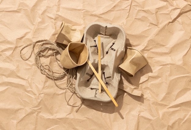 Free Photo arrangement of different trashed objects