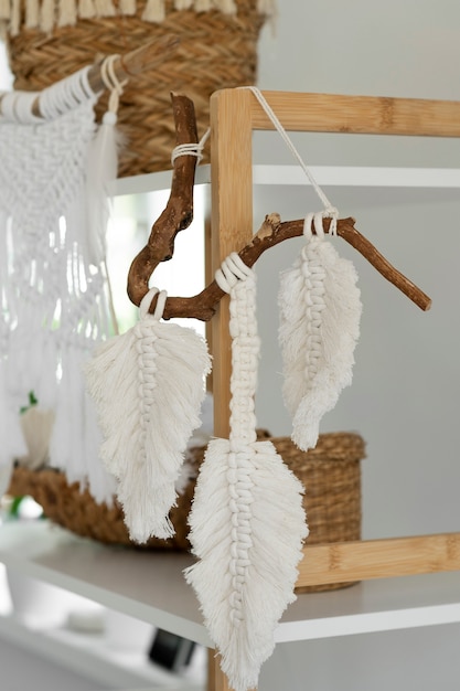 Free photo arrangement of macrame handmade object