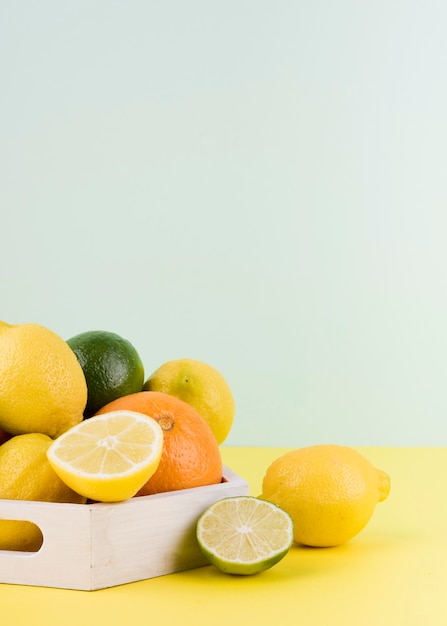 Free photo arrangement of organic fruits on the table