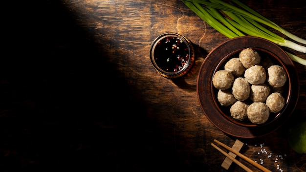 Arrangement of traditional indonesian bakso