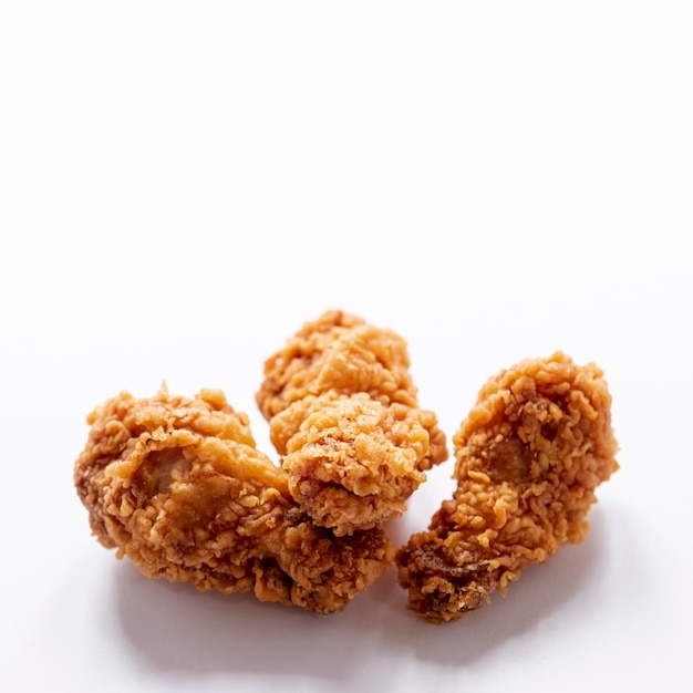 Free photo arrangement with chicken food on white background